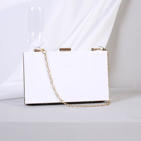 Acrylic Box Bag Fashion Candy Color Ladies Hand Messenger Chain Dinner Bag  Party
