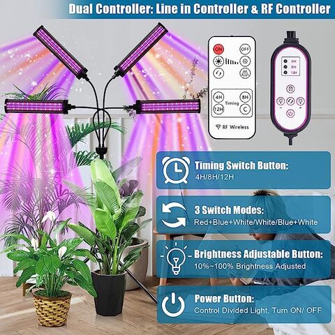 Grow Lights for Indoor Plants Growing, 6500K White LED Grow Lamp, 9  Dimmable Settings for Indoor Plants with White Spectrum, Adjustable  Gooseneck