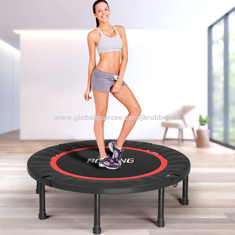 BCAN 36/38 Foldable Mini Trampoline, Fitness Trampoline with Safety Pad,  Stable & Quiet Exercise Rebounder for Kids Adults Indoor/Garden Workout Max