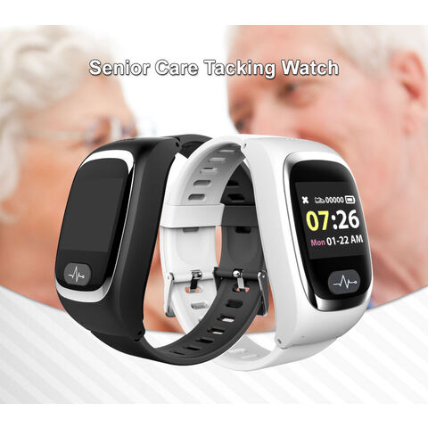 Personnes âgées 4g Sos Montre GPS Suivi Bracelet Bracelet Alarme d'urgence  GPS Suivi de la fréquence cardiaque -a