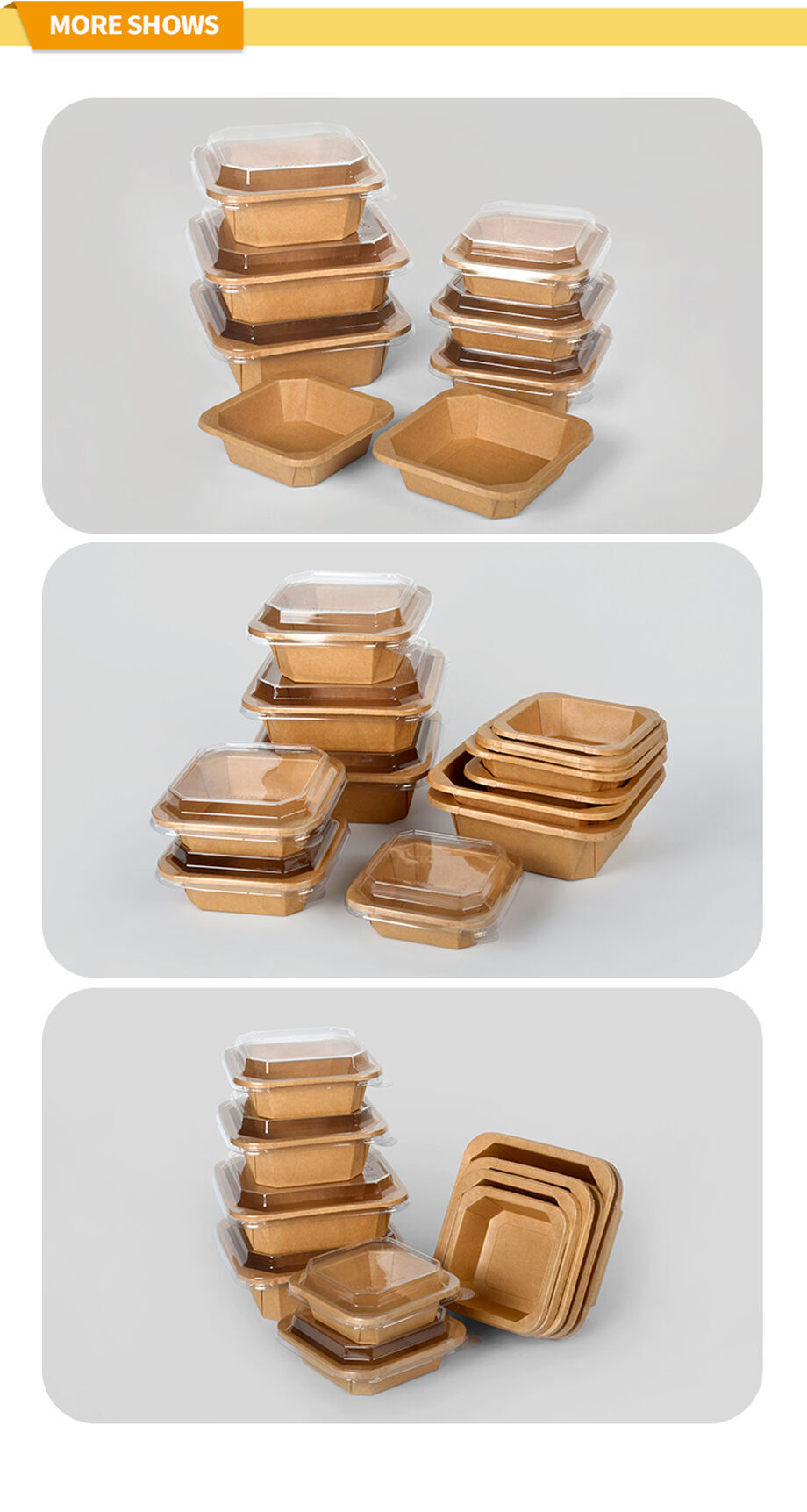 New Design Salad Rectangle Takeaway Kraft Paper Octagonal Bowl With Lid ...