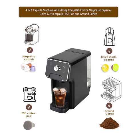 5-in-1 Espresso Coffee Maker for Capsule/Ground Coffee Nespresso/Dolce  Gusto K-Cup ESE pod Coffee Machine Multiple Capsule Coffee Machines Full  automatic