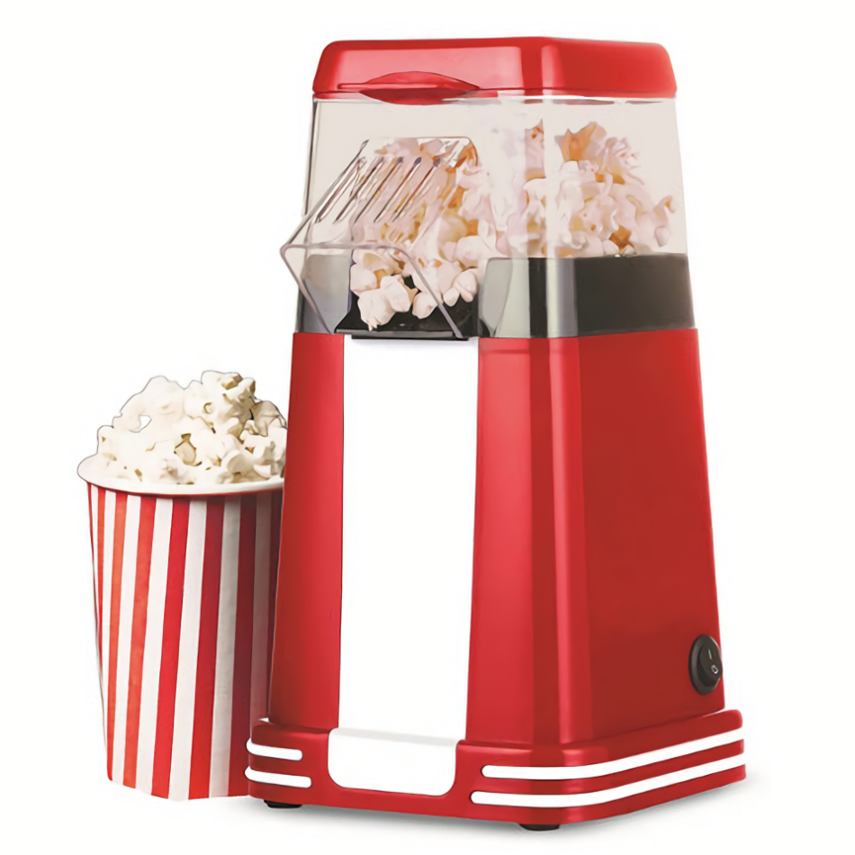 Popcorn Popper, 1200W Hot Air Popcorn Machine, No Oil Needed Electric Popcorn  Maker with Measuring Cup and Removable Top Cover (Black, White)
