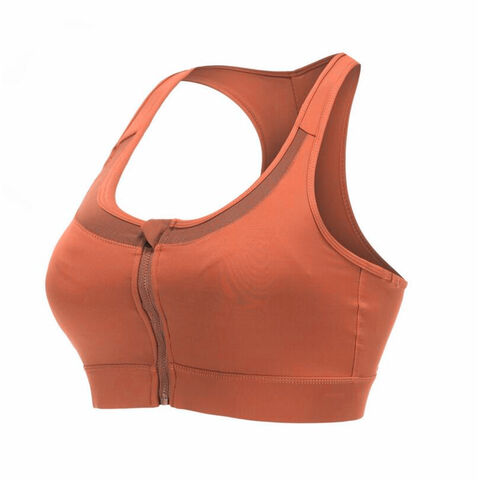 Sports Bra Sexy Front Zipper Solid Color Anti-sagging Breast
