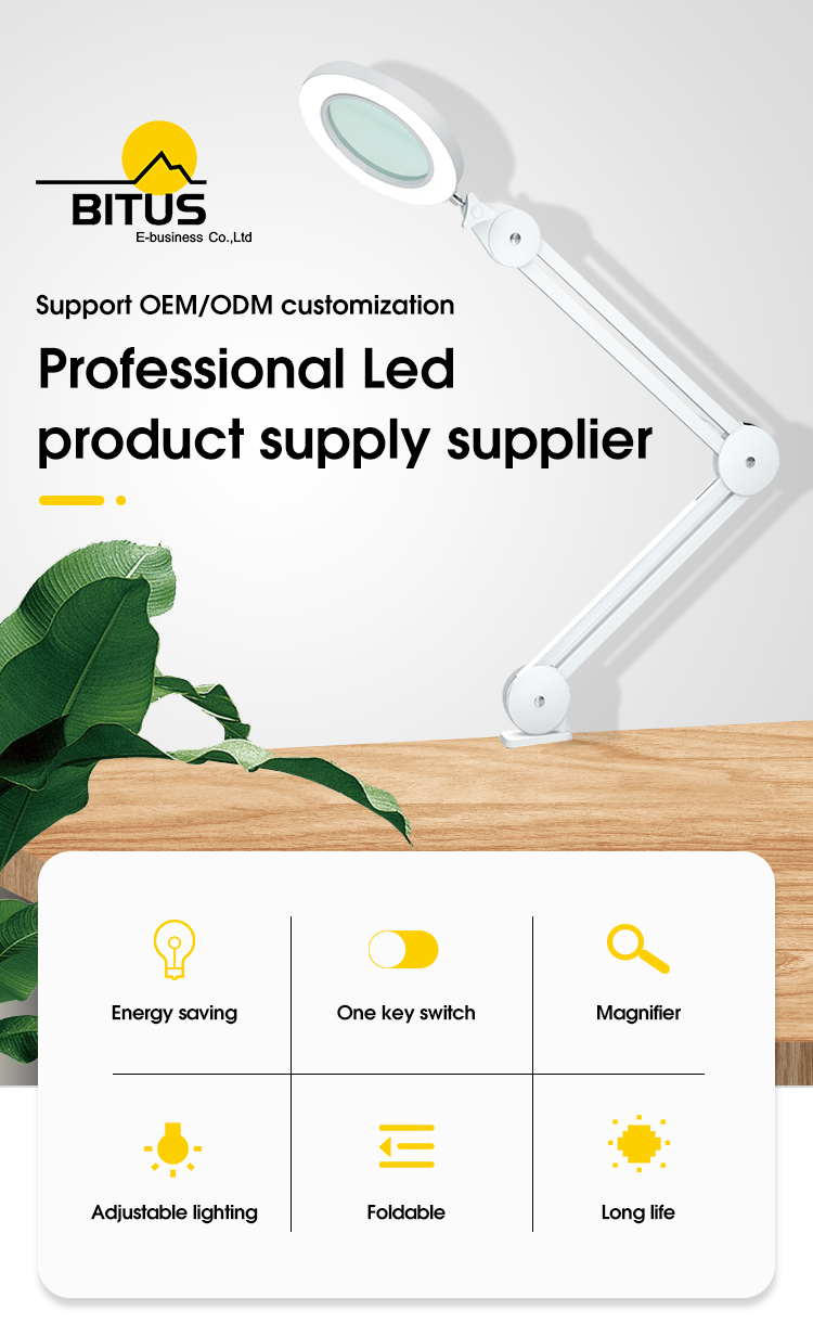 Buy Wholesale China Led Magnifying Lamp With Clamp, Adjustable Arms