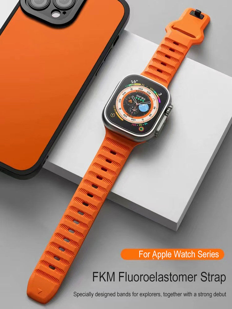 Buy Wholesale China Fluoroelastomer Sport Watch Strap For Apple Watch Ultra  49mm Fluororubber Fkm Rubber Band For Iwatch Series 8 7 41mm 45mm & Fluoroelastomer  Watch Strap at USD 9.99