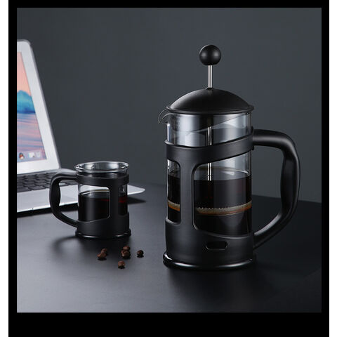 Cafetera de Émbolo, Acero Inoxidable 304, Prensa Francesa Aislada con 2 Filtros Adicionales, 1 Litro (34oz), Plata - Ideal para Hostelería y Cafeterías