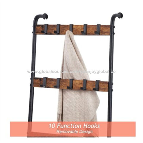 1pc Japanese Style Wall Mounted Retractable Hook Rack With 4 Hooks