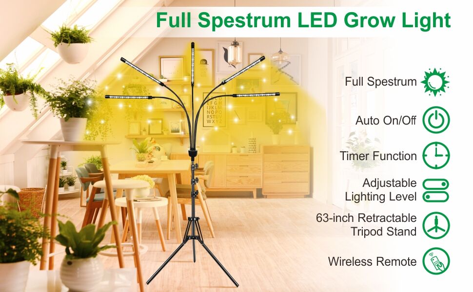 Buy Wholesale China Grow Lights For Indoor Plants,5 Heads Plant Lights