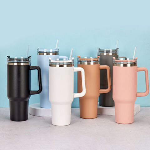 Thermos Coffee Cup with Straw Stainless Steel Thermal Cup with Lid