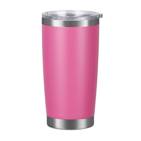 SIM Pink 20 Fluid Ounces Voyager Insulated Stainless Steel Tumbler with  Straw