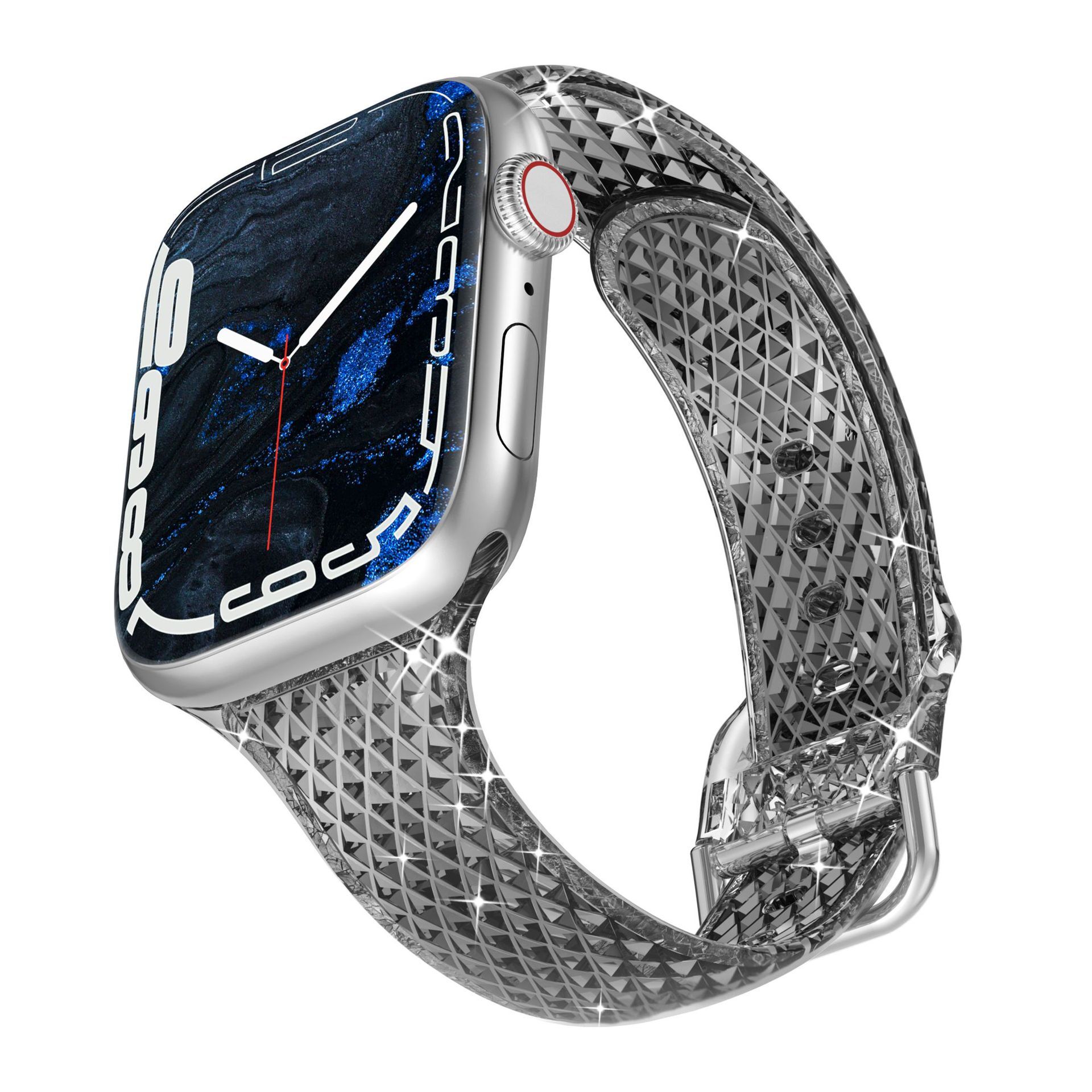 Women Luxury Band For Apple Watch Ultra 49 44 42 40 38 41 45mm Resin Lady  Bracelet For Iwatch 8 7/6/se/5/4/3/2 Transparent Strap