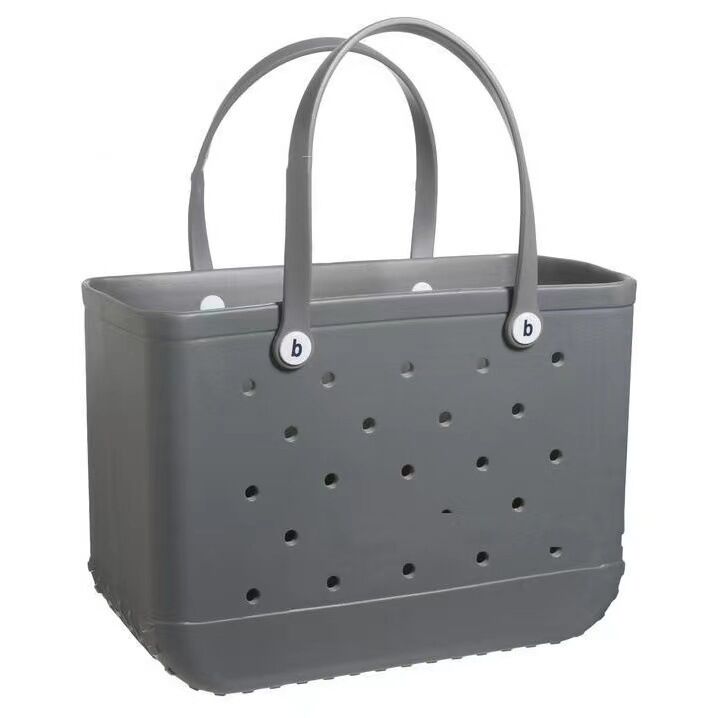 Beach Bag Large Rubber Beach Tote Bag With Holes Open Tote Handbag Bogg ...