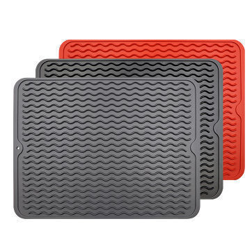 Microfiber Gray Dish Drying Mat, Heat Insulated Pad, Super
