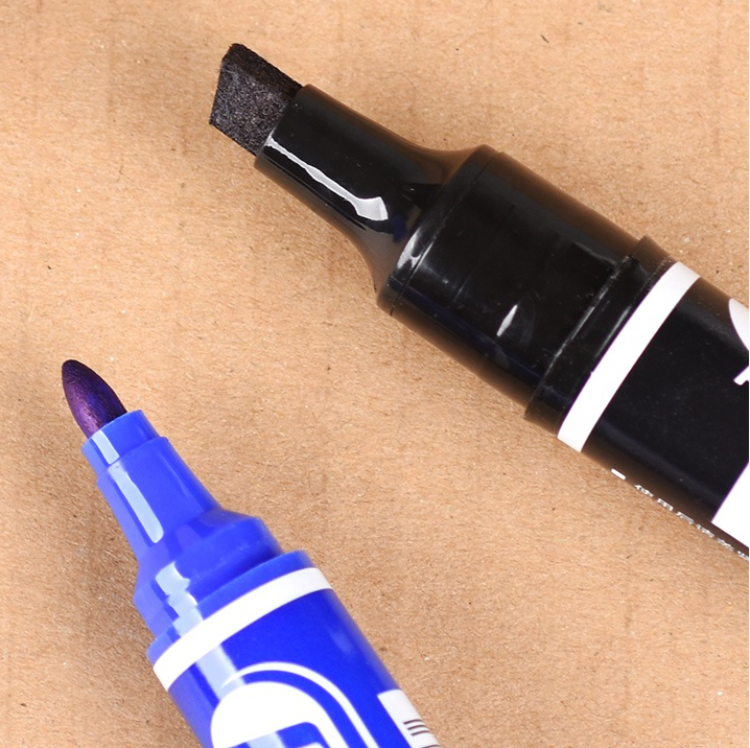 1pc Bulk Logistics Courier Black/blue/red Colour Double Head Round Toe Oil Permanent  Marker Pen The Office Supplies Stationery - Paint Markers - AliExpress