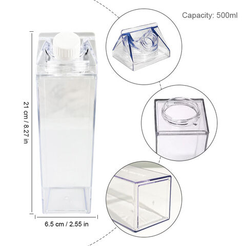 Clear Plastic Milk Carton 1000ml Capacity, Acrylic Body