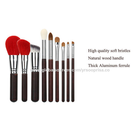 Buy Wholesale China Premium Quality Cosmetic 9pcs Natural Hair Makeup Brush  Set With Pu Leather Bag Powder Smudge Brush & Makeup Brush at USD 5.05