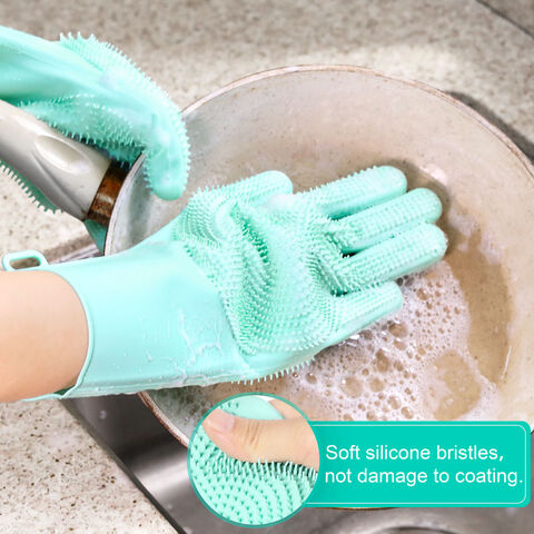 1pair Multifunctional Magic Cleaning Gloves With Brush For Housework, Dish  Washing, Kitchen, Laundry