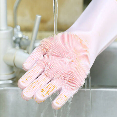 Magic Gloves Dish Washing Pet Home Silicone Rubber Scrubber