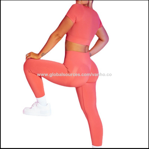 Cor Sólida Mulheres Yoga Calças Alto Cintura Desporto Desgaste