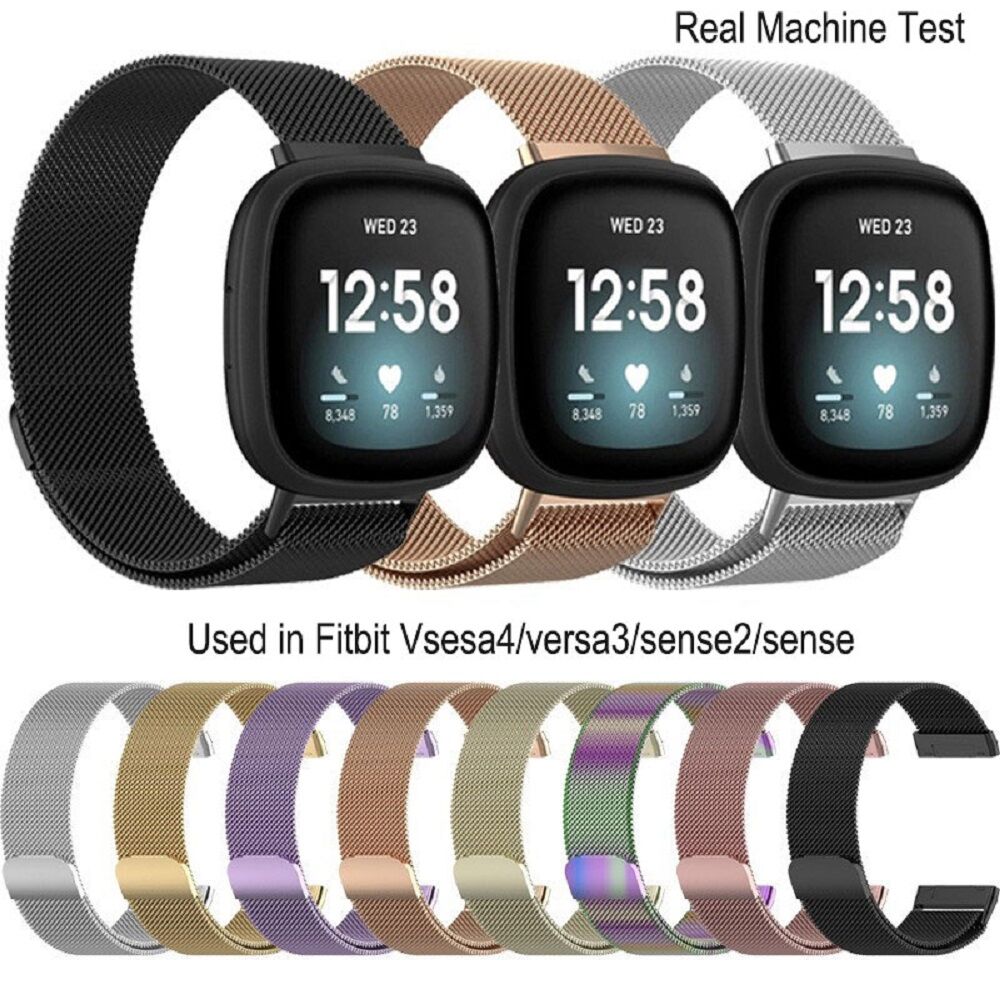 Boucle Milanaise Pour Fitbit Versa 3/Sens/versa Lite Bracelet Intelligent En Acier Inoxydable Ceinture Bracelet