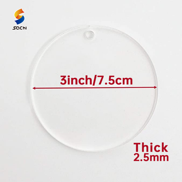 Sublimation Acrylic Circle Blanks, 4 Inch Round Discs for Keychains,  Ornaments and More, With Hole or No Hole 