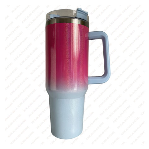 40 oz Tumbler With Handle Straw Thermos Bottle Gradient Large