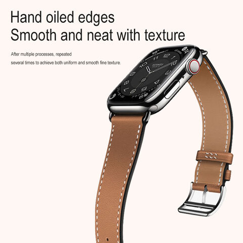 Buy Wholesale China Genuine Leather Replacement Strap For Apple Watch  Leather Band Luxus Series Se 8 7 6 5 38 40 41 42 44 45 49 Mm Wristband & Leather  Loop Watch Strap Original at USD 4.09