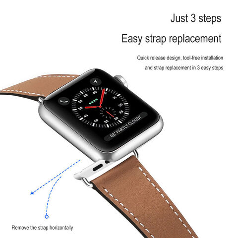 Buy Wholesale China Genuine Leather Replacement Strap For Apple Watch  Leather Band Luxus Series Se 8 7 6 5 38 40 41 42 44 45 49 Mm Wristband & Leather  Loop Watch Strap Original at USD 4.09