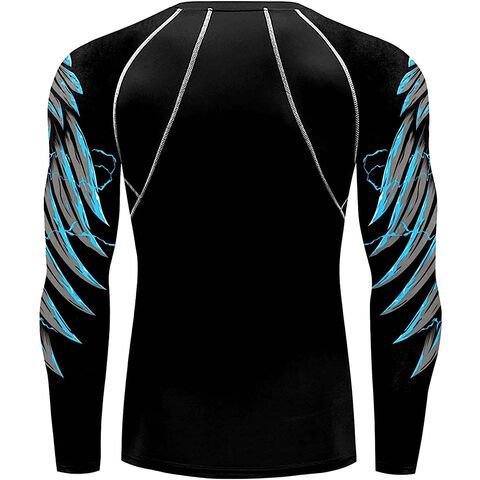 OEM Camisetas de natación de manga larga con estampado para hombre, protección solar para surf, rash guards casuales
