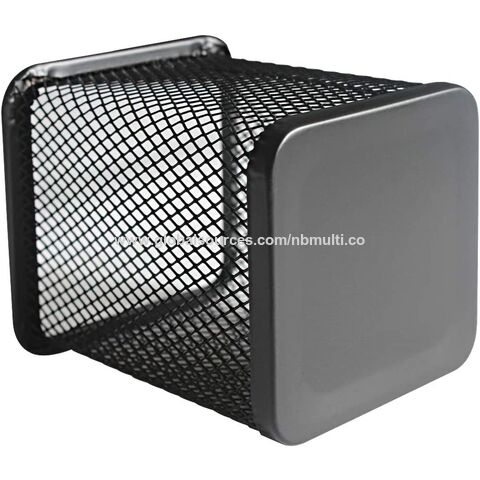 Porta-lápis de Malha Metálica Preto Quadrado, Acessórios de Mesa e Organizadores de Espaço de Trabalho para Casa, Escola e Escritório - Atacado