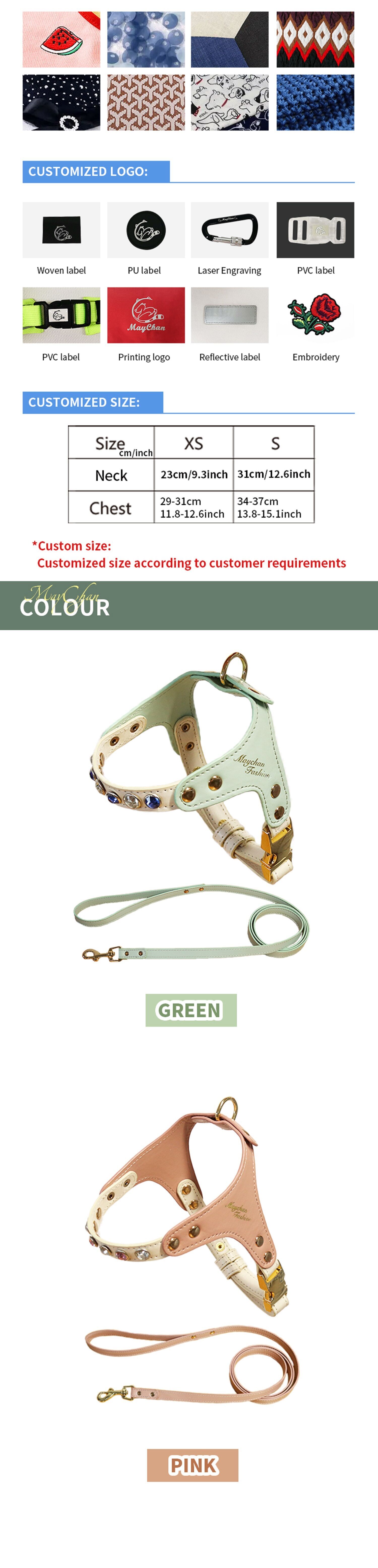 Buy Wholesale China Maychan Luxury New Design Dog Leather Harness Set