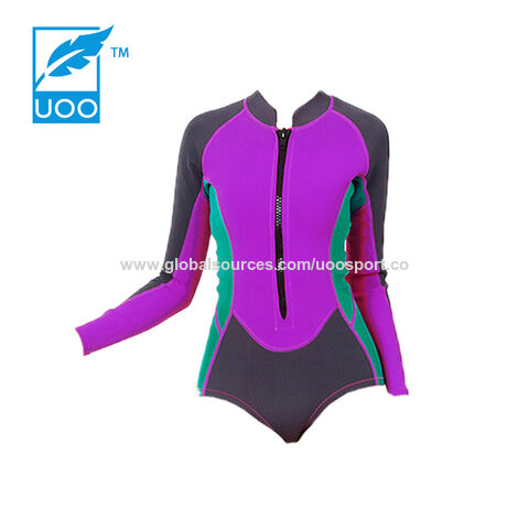  MWTA Womens Shorty Wetsuit, 2mm Neoprene Long Sleeve Swimsuit  with Back Zip, Offers UV Protection, Wetsuit for Diving Snorkeling Swimming  Surfing, Size 10 : Sports & Outdoors