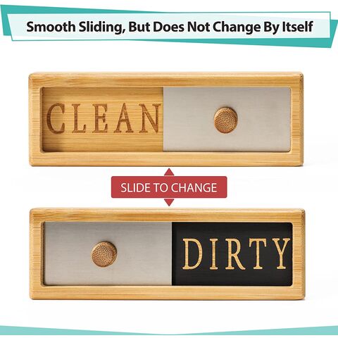 Bamboo Dishwasher Magnet Dirty Clean Dishwasher Magnets No-Scratch Clean  Dirty Sign Indicator For Dishwasher