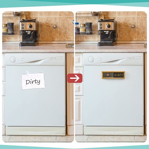 Bamboo Dishwasher Magnet Dirty Clean Dishwasher Magnets No-Scratch Clean  Dirty Sign Indicator For Dishwasher