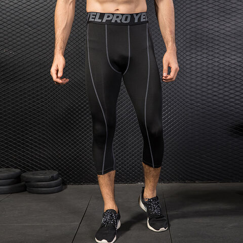 Buy Wholesale China 3/4 Men's Running Gym Fitness Quick Dry Fit Workout  Leggings Sport Men & Leggings at USD 3