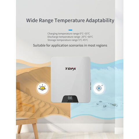 Système de Stockage d'Énergie Solaire TOPA 5KWh 51.2V 100Ah Batterie LiFePO4 6000 Cycles Source d'Alimentation Lithium-ion