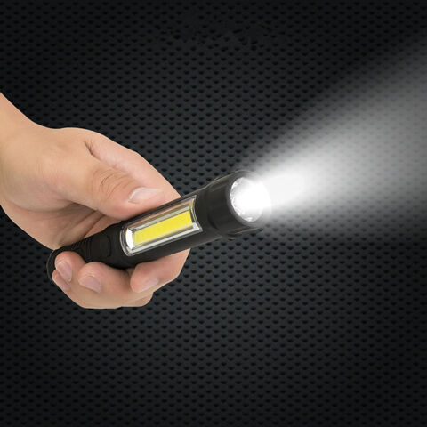 LAMPE DE POCHE LED COB 8W 500lm RECHARGEABLE AVEC USB. AVEC CROCHET + AIMANT  + SUPPORT.