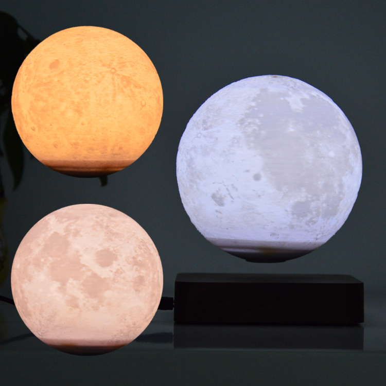 Magnetic Levitating Moon Lamp Plastic Rotating Magnetic Floating Lamp ...