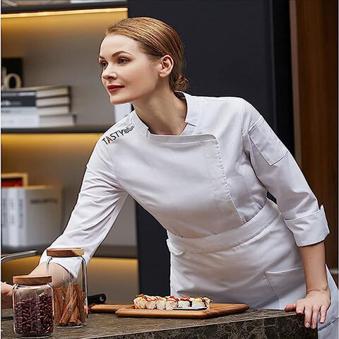 Veste De Chef Professionnelle Homme/Femme Col Montant - Tenue Cuisine Manches Longues Ou Courtes, Confort Et Style