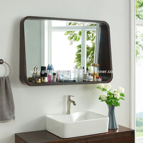 Buy Wholesale China Round Wall Frameless Mirror With Shelf For