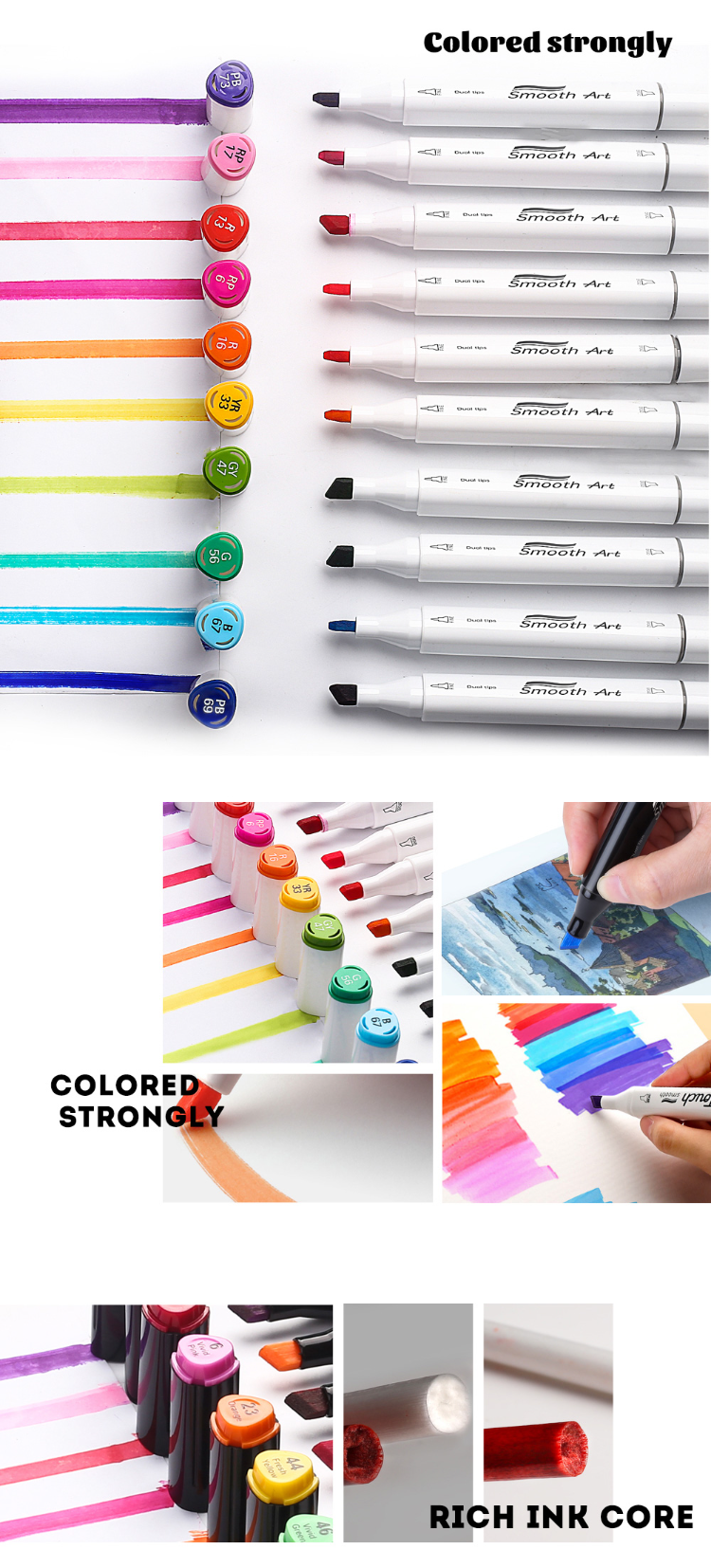 30/80/168/262 Colors Double Headed Marker Pen Set Sketching