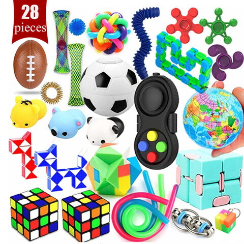 Fidget Toy Pack pièces, Fidget Jouets anti-stress bon marché pour enfants  et adultes, jouets soulageant le stress et l'anxiété, jouets sensoriels  pour