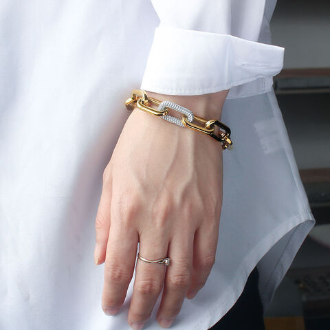 Gold Bracelet Stack Gold Chunky Bracelet Statement Gold Bracelet