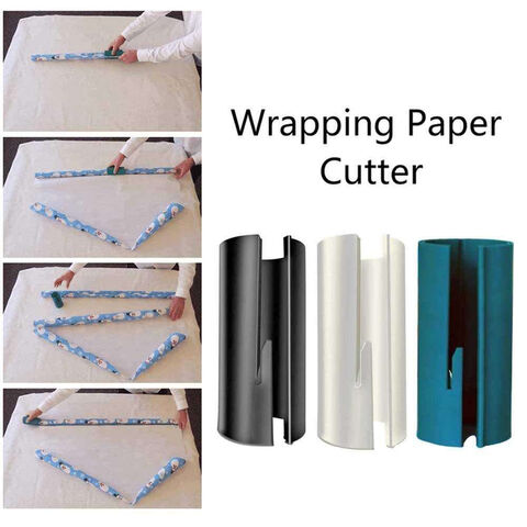 Wrapping Paper Cutter,Gift Wrap Cutter, Paper Roll Cutter, Portable Sliding  Wrapping Paper Roll Cutter Tool Easy to Cut Wrapping Paper Rolls Christmas