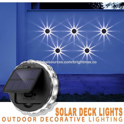 4 luces solares para valla a prueba de agua, 8 luces LED para exteriores,  luces solares de pared para escaleras, valla, terraza, patio, color blanco