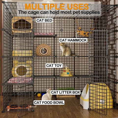 Cage à chat en fer Simple à plusieurs étages, maison, Villa pour chat,  intérieur, grande maison avec roues, fournitures modernes pour animaux de  compagnie