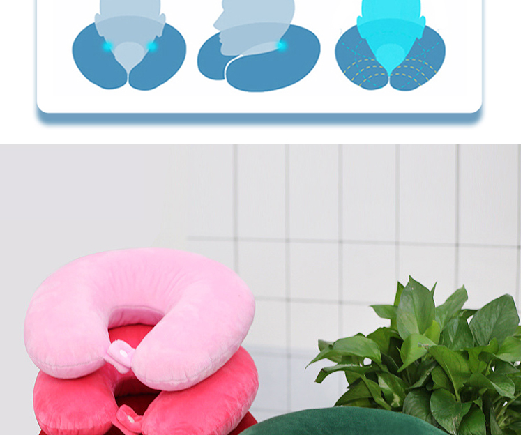 U-Shaped Travel Neck Pillow with Arm Rest Support