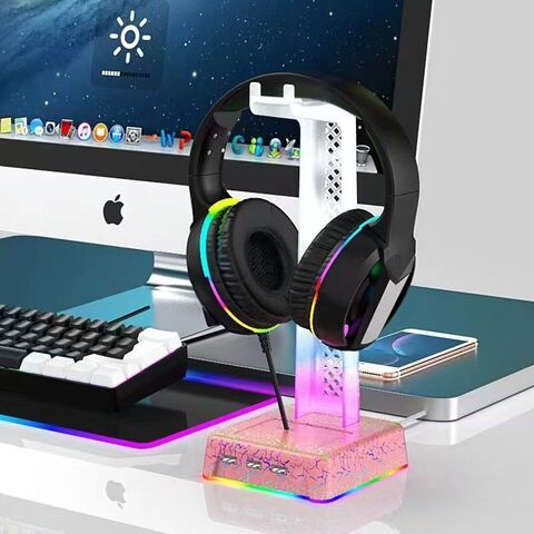 360° Rotating Headphone Stand Aluminum Support Headset Stand PC Gaming Headset  Stand Desk Hanger Hook For Earphone Controller