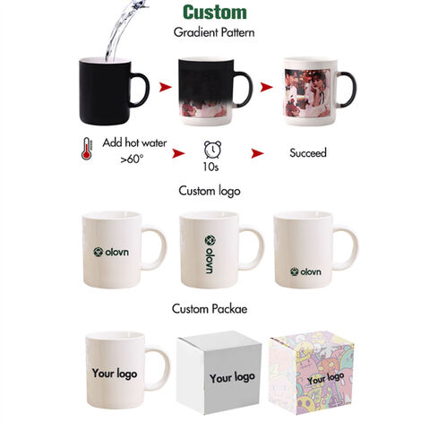 Taza mágica personalizada que cambia de color, tazas mágicas que cambian de  calor, tazas de café sensibles al calor, sublimación de porcelana activada